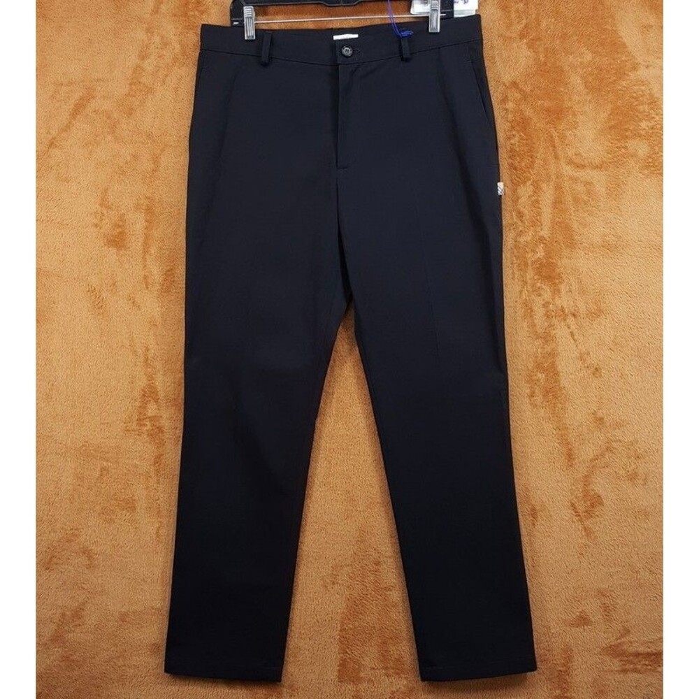 BURBERRY Pants Mens Size 48 Black Slim Fit Chino Trouser Logo CHARLTON $680